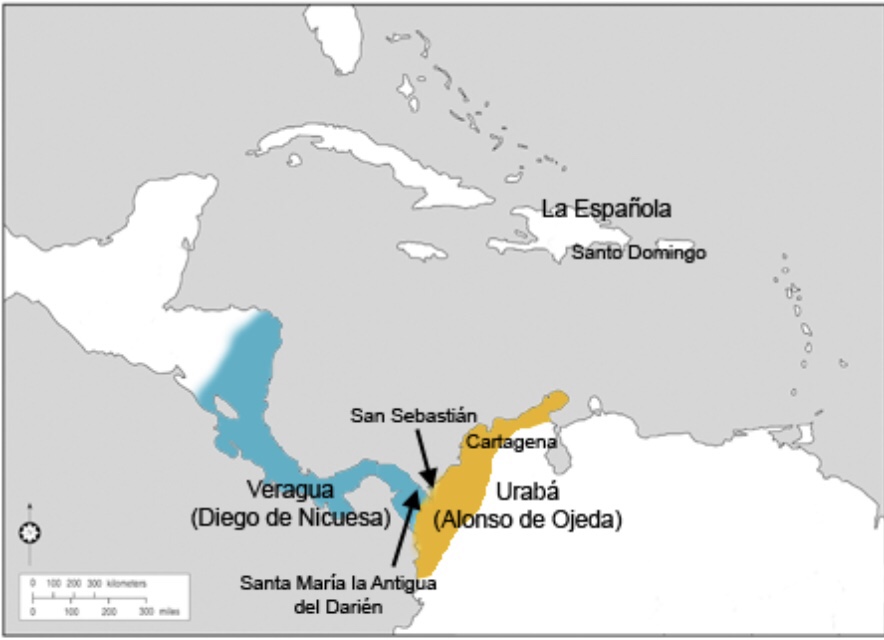 Alonso de Ojeda -Primeros asentamientos en Tierra Firme-