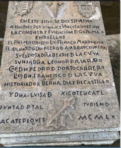Lápida en la Catedral De Santiago de los Caballeros