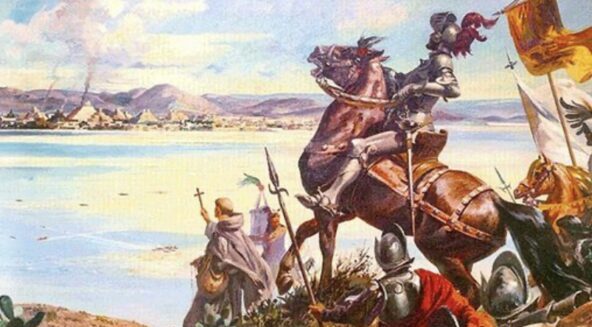 Hernán Cortés en Tenochtitlán
