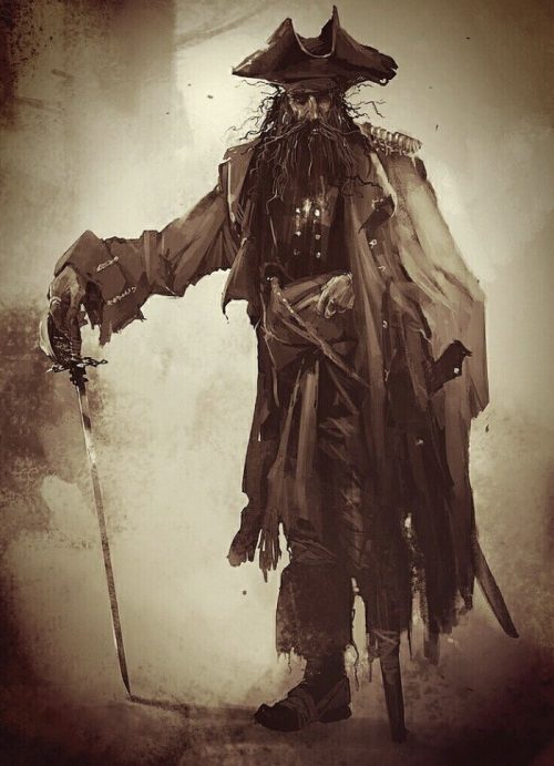 Recreación mítica de un pirata Pata de Palo