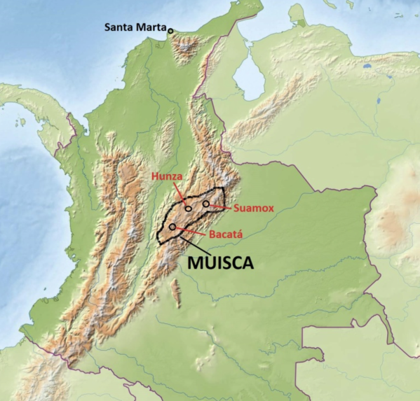 Territorio muisca en la actual Colombia