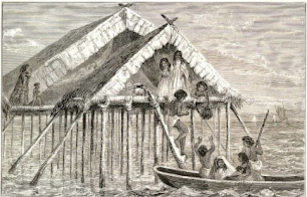 Palafitos sobre el lago