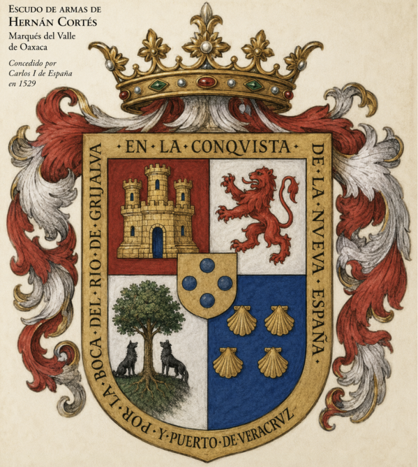 Escudo de armas de Hernán Cortés